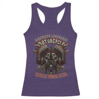 American Legendary Motorcycle Indian Biker Club Racerback Tank Top Vintage Native American Skull Chief - Wonder Print Shop