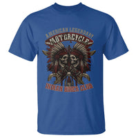 American Legendary Motorcycle Indian Biker Club T Shirt Vintage Native American Skull Chief - Wonder Print Shop