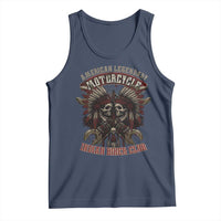 American Legendary Motorcycle Indian Biker Club Tank Top Vintage Native American Skull Chief - Wonder Print Shop