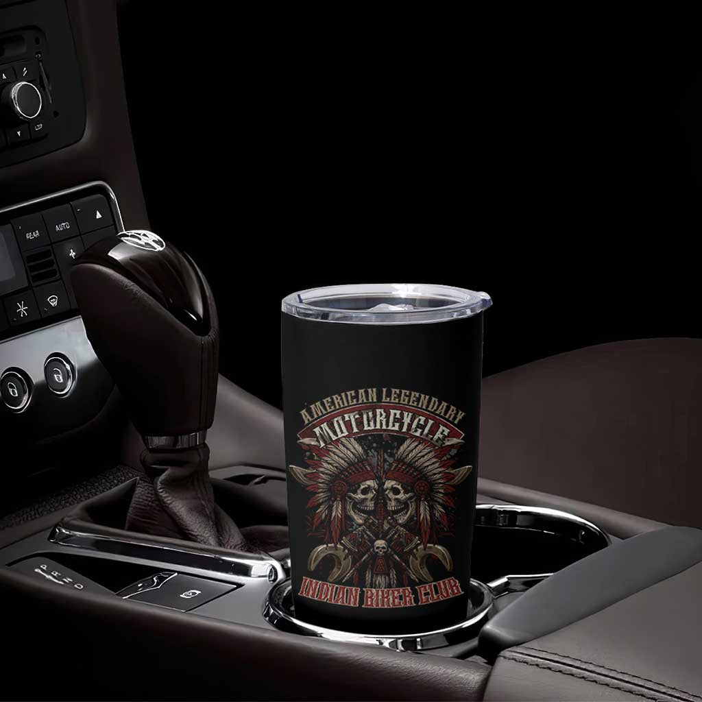 American Legendary Motorcycle Indian Biker Club Tumbler Cup Vintage Native American Skull Chief - Wonder Print Shop