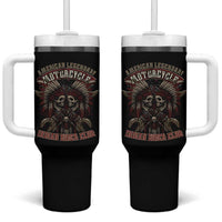 American Legendary Motorcycle Indian Biker Club Tumbler With Handle Vintage Native American Skull Chief - Wonder Print Shop