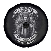Never Underestimate An Old Man Who Has Native Blood And Motorcycle Spare Tire Cover Native American Biker - Wonder Print Shop
