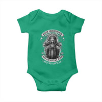 Never Underestimate An Old Man Who Has Native Blood And Motorcycle Baby Onesie Native American Biker - Wonder Print Shop