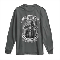 Never Underestimate An Old Man Who Has Native Blood And Motorcycle Long Sleeve Shirt Native American Biker - Wonder Print Shop