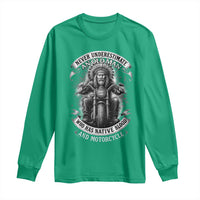 Never Underestimate An Old Man Who Has Native Blood And Motorcycle Long Sleeve Shirt Native American Biker - Wonder Print Shop