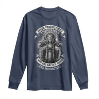 Never Underestimate An Old Man Who Has Native Blood And Motorcycle Long Sleeve Shirt Native American Biker - Wonder Print Shop