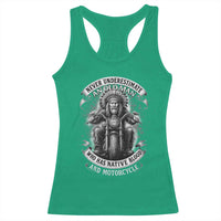 Never Underestimate An Old Man Who Has Native Blood And Motorcycle Racerback Tank Top Native American Biker - Wonder Print Shop