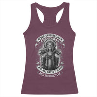 Never Underestimate An Old Man Who Has Native Blood And Motorcycle Racerback Tank Top Native American Biker - Wonder Print Shop