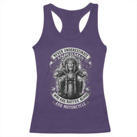 Never Underestimate An Old Man Who Has Native Blood And Motorcycle Racerback Tank Top Native American Biker - Wonder Print Shop
