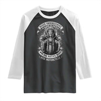 Never Underestimate An Old Man Who Has Native Blood And Motorcycle Raglan Shirt Native American Biker - Wonder Print Shop