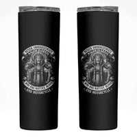 Never Underestimate An Old Man Who Has Native Blood And Motorcycle Skinny Tumbler Native American Biker - Wonder Print Shop