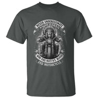 Never Underestimate An Old Man Who Has Native Blood And Motorcycle T Shirt Native American Biker - Wonder Print Shop