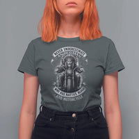 Never Underestimate An Old Man Who Has Native Blood And Motorcycle T Shirt For Women Native American Biker - Wonder Print Shop