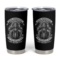 Never Underestimate An Old Man Who Has Native Blood And Motorcycle Tumbler Cup Native American Biker - Wonder Print Shop