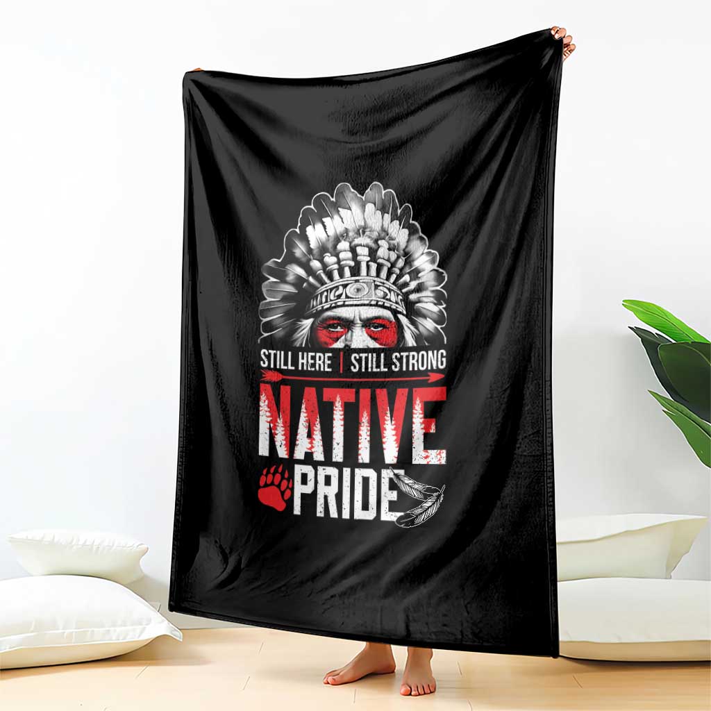 Still Here Still Strong Native Pride Throw Blanket Native American Feather - Wonder Print Shop