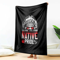 Still Here Still Strong Native Pride Throw Blanket Native American Feather - Wonder Print Shop