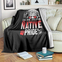 Still Here Still Strong Native Pride Throw Blanket Native American Feather - Wonder Print Shop