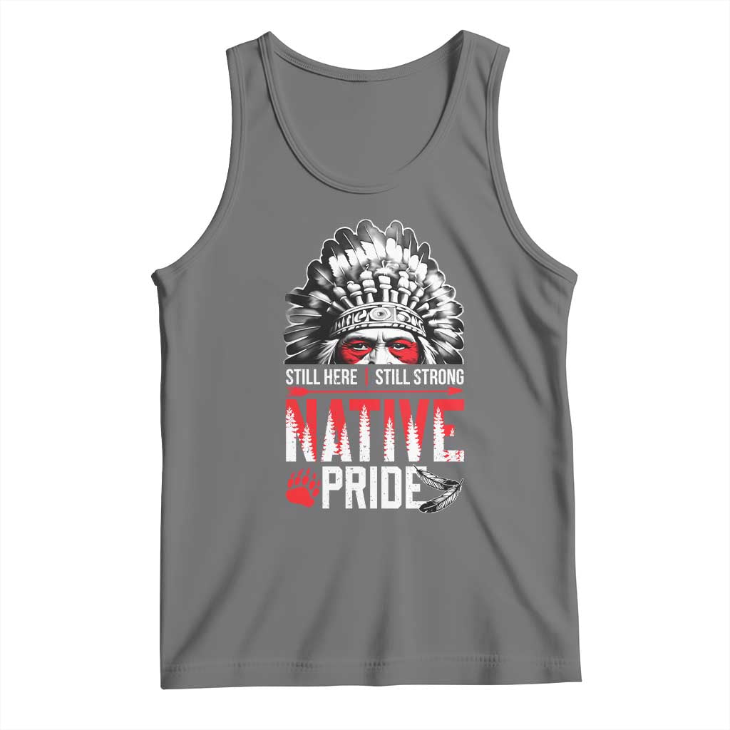 Still Here Still Strong Native Pride Tank Top Native American Feather - Wonder Print Shop