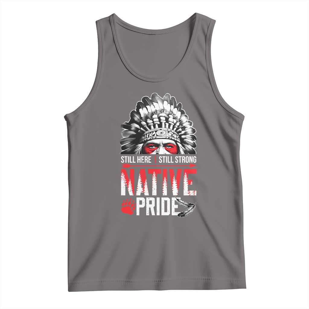 Still Here Still Strong Native Pride Tank Top Native American Feather - Wonder Print Shop