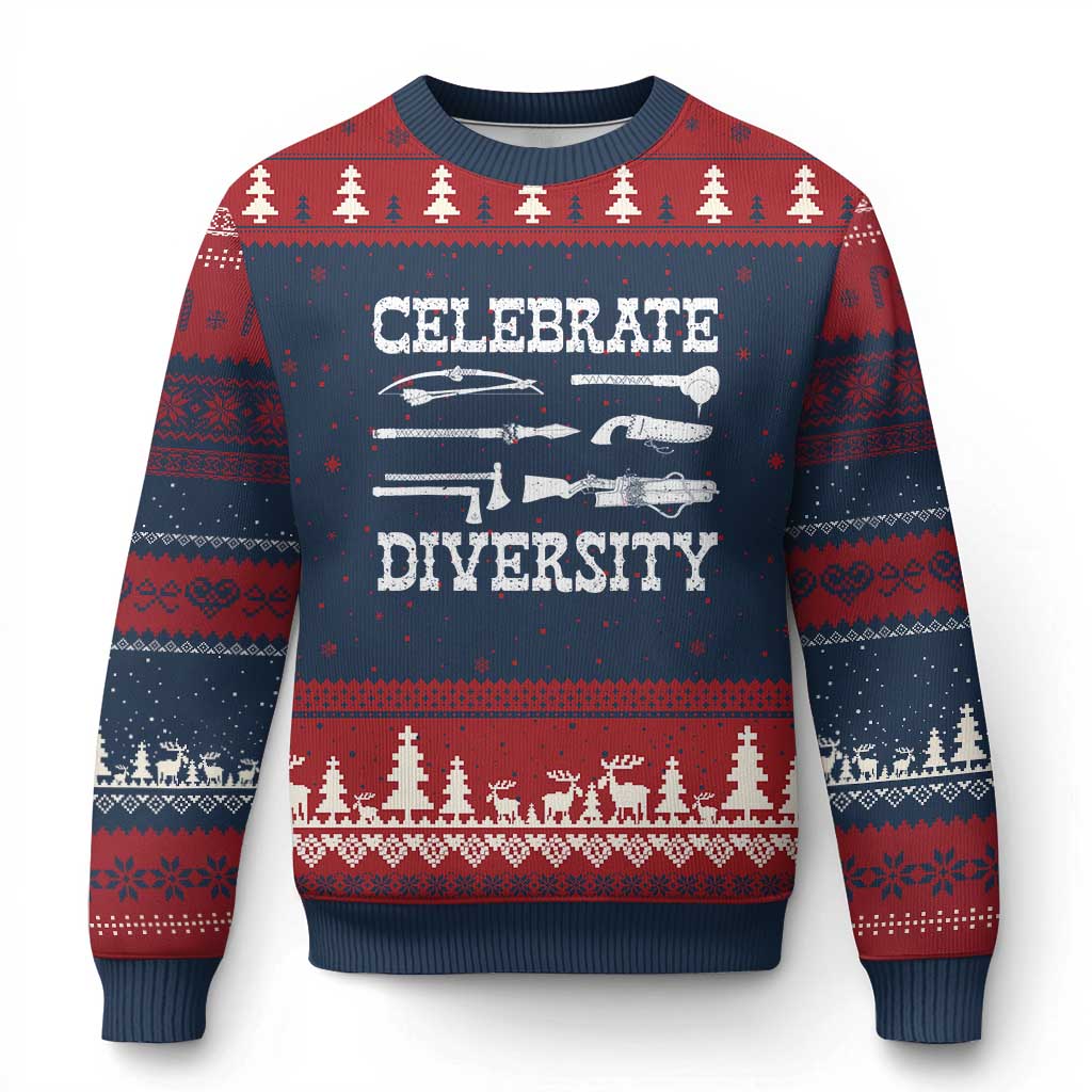 Native American Weapon Celebrate Diversity Ugly Christmas Sweater Indigenous Pride - Wonder Print Shop