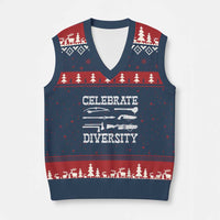 Native American Weapon Celebrate Diversity V-Neck Knit Sweater Vest Indigenous Pride - Wonder Print Shop