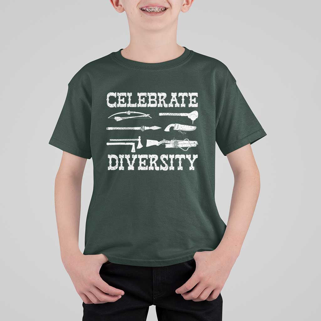Native American Weapon Celebrate Diversity T Shirt For Kid Indigenous Pride - Wonder Print Shop