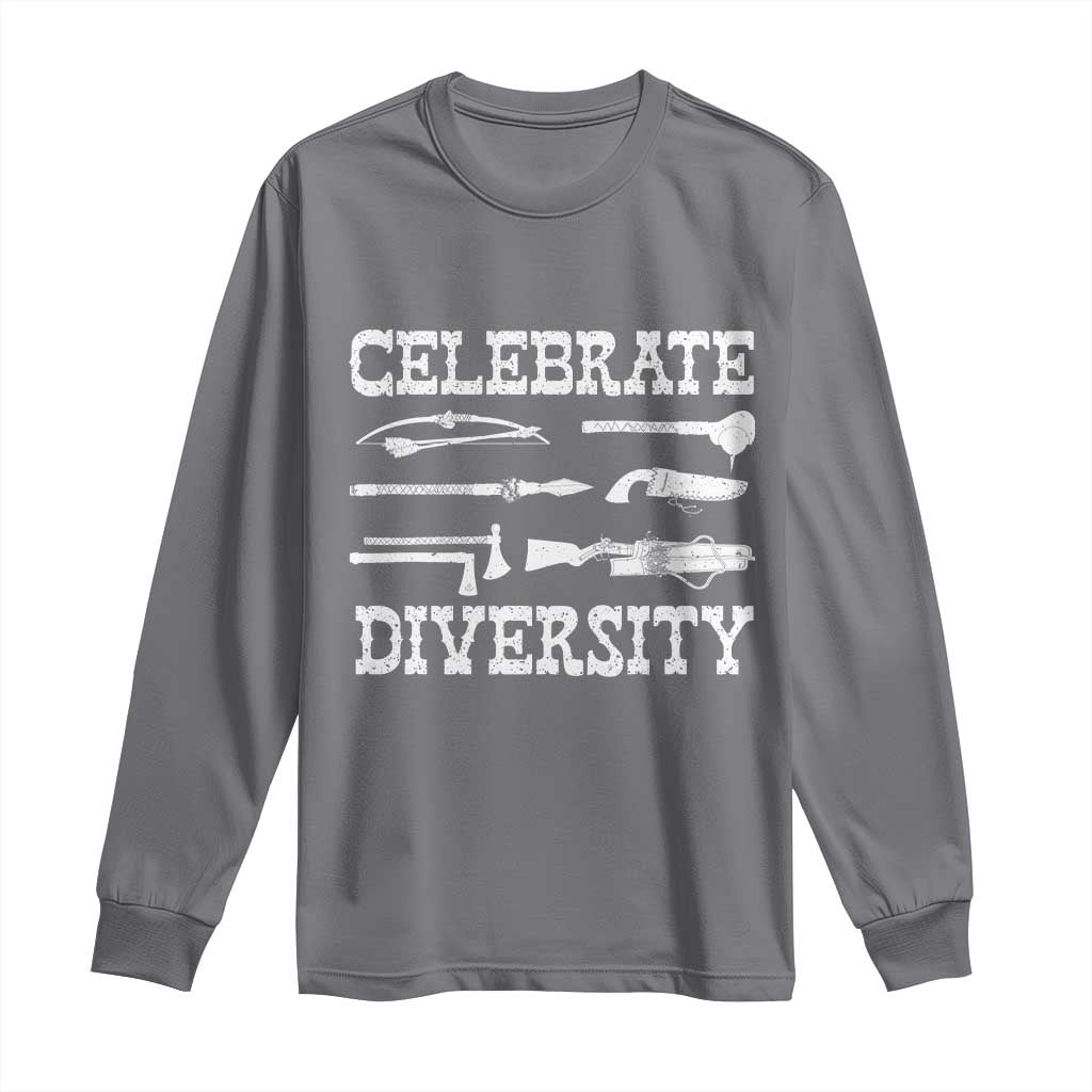 Native American Weapon Celebrate Diversity Long Sleeve Shirt Indigenous Pride - Wonder Print Shop
