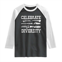 Native American Weapon Celebrate Diversity Raglan Shirt Indigenous Pride - Wonder Print Shop