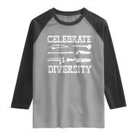 Native American Weapon Celebrate Diversity Raglan Shirt Indigenous Pride - Wonder Print Shop