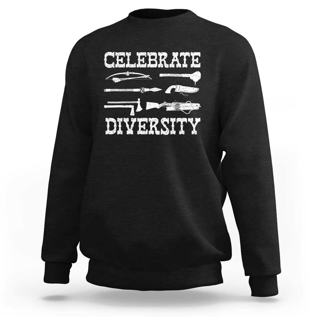 Native American Weapon Celebrate Diversity Sweatshirt Indigenous Pride - Wonder Print Shop