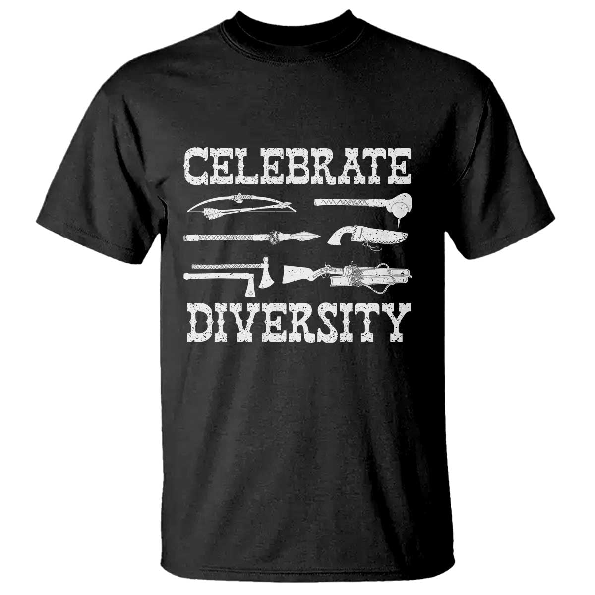 Native American Weapon Celebrate Diversity T Shirt Indigenous Pride - Wonder Print Shop