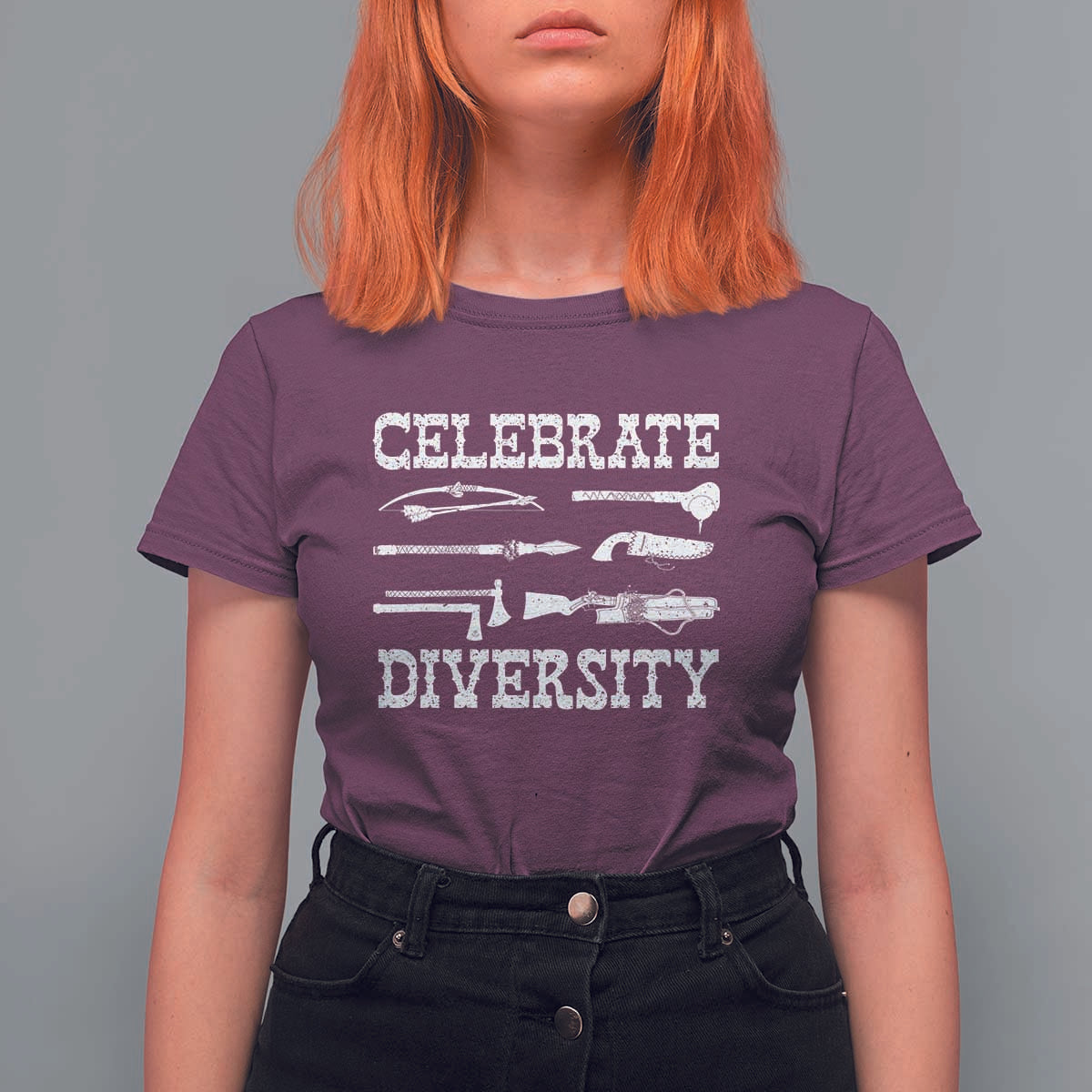 Native American Weapon Celebrate Diversity T Shirt For Women Indigenous Pride - Wonder Print Shop