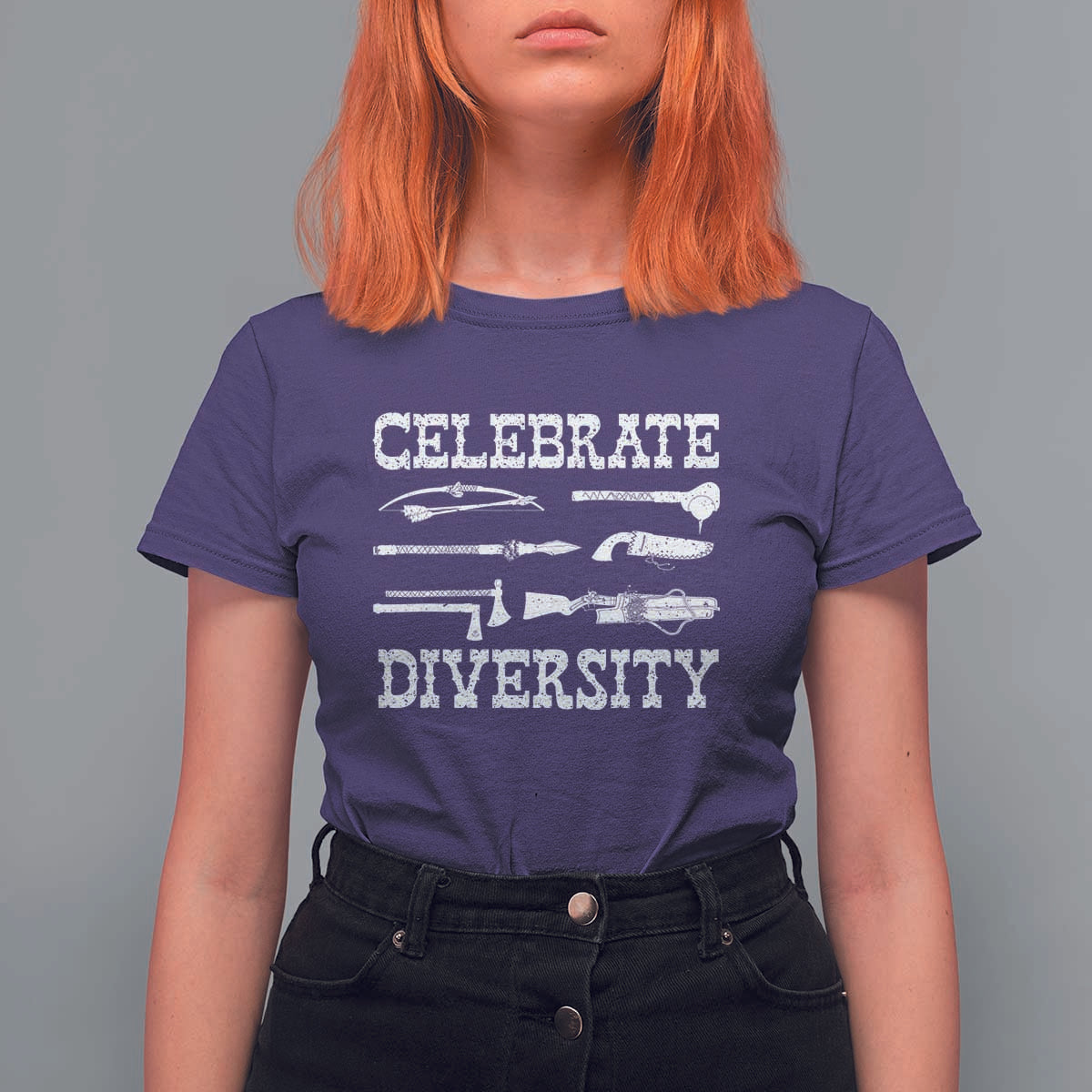 Native American Weapon Celebrate Diversity T Shirt For Women Indigenous Pride - Wonder Print Shop