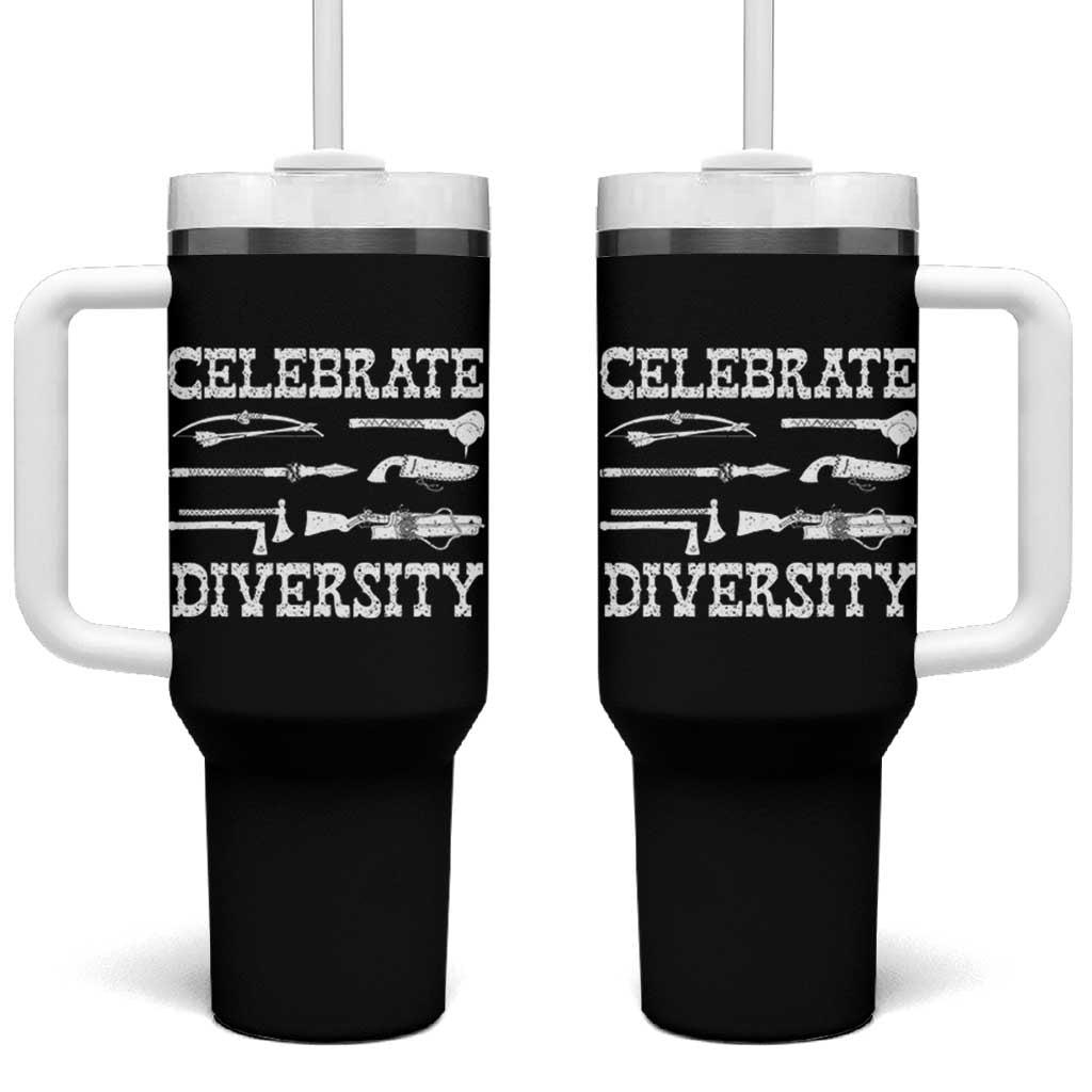 Native American Weapon Celebrate Diversity Tumbler With Handle Indigenous Pride - Wonder Print Shop