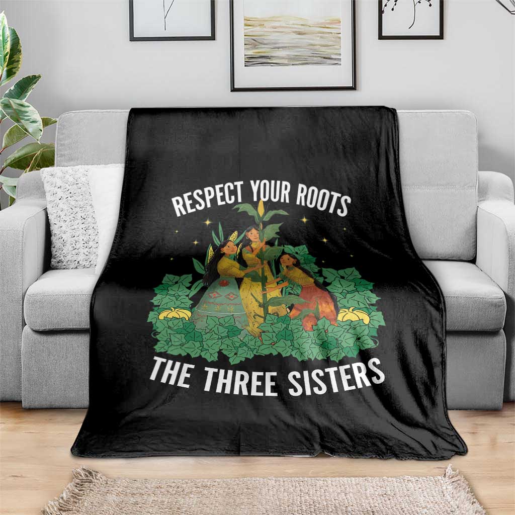 Three Sisters Respect Your Roots Throw Blanket Native American Heritage History Month - Wonder Print Shop