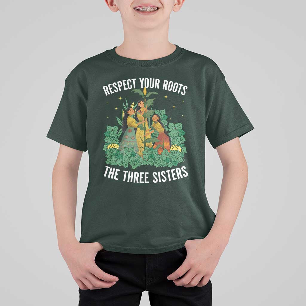 Three Sisters Respect Your Roots T Shirt For Kid Native American Heritage History Month - Wonder Print Shop