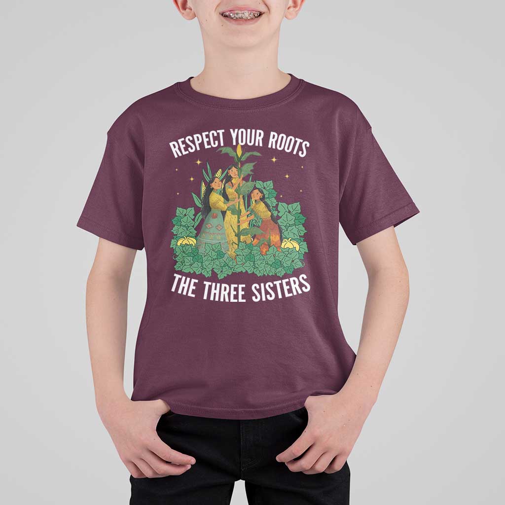 Three Sisters Respect Your Roots T Shirt For Kid Native American Heritage History Month - Wonder Print Shop