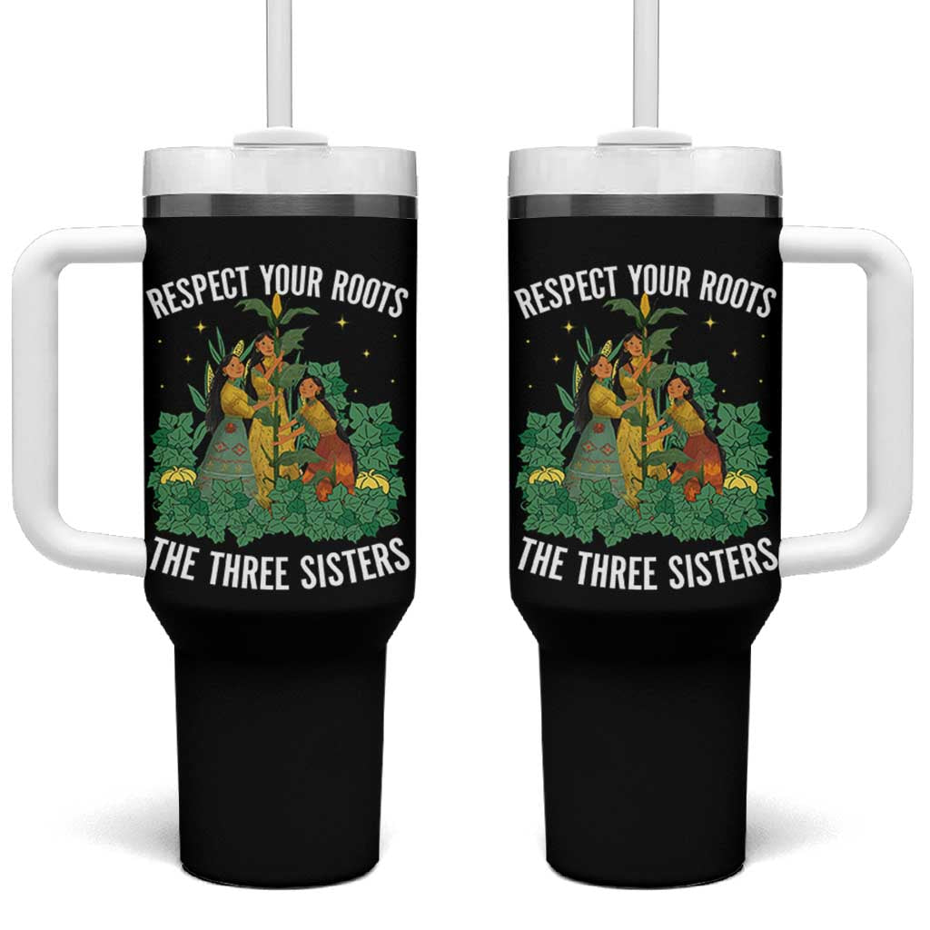 Three Sisters Respect Your Roots Tumbler With Handle Native American Heritage History Month - Wonder Print Shop