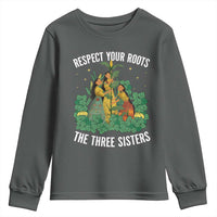 Three Sisters Respect Your Roots Youth Sweatshirt Native American Heritage History Month - Wonder Print Shop