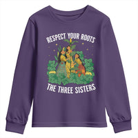 Three Sisters Respect Your Roots Youth Sweatshirt Native American Heritage History Month - Wonder Print Shop