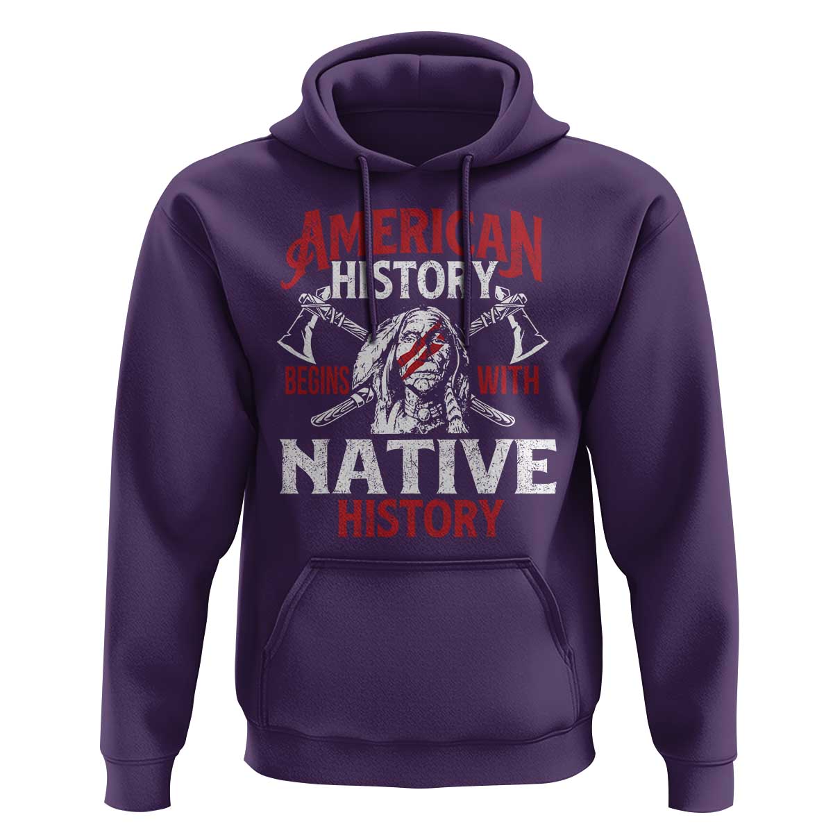 American History Begins With Native History Hoodie Native American Indigenous Indian Warrior - Wonder Print Shop
