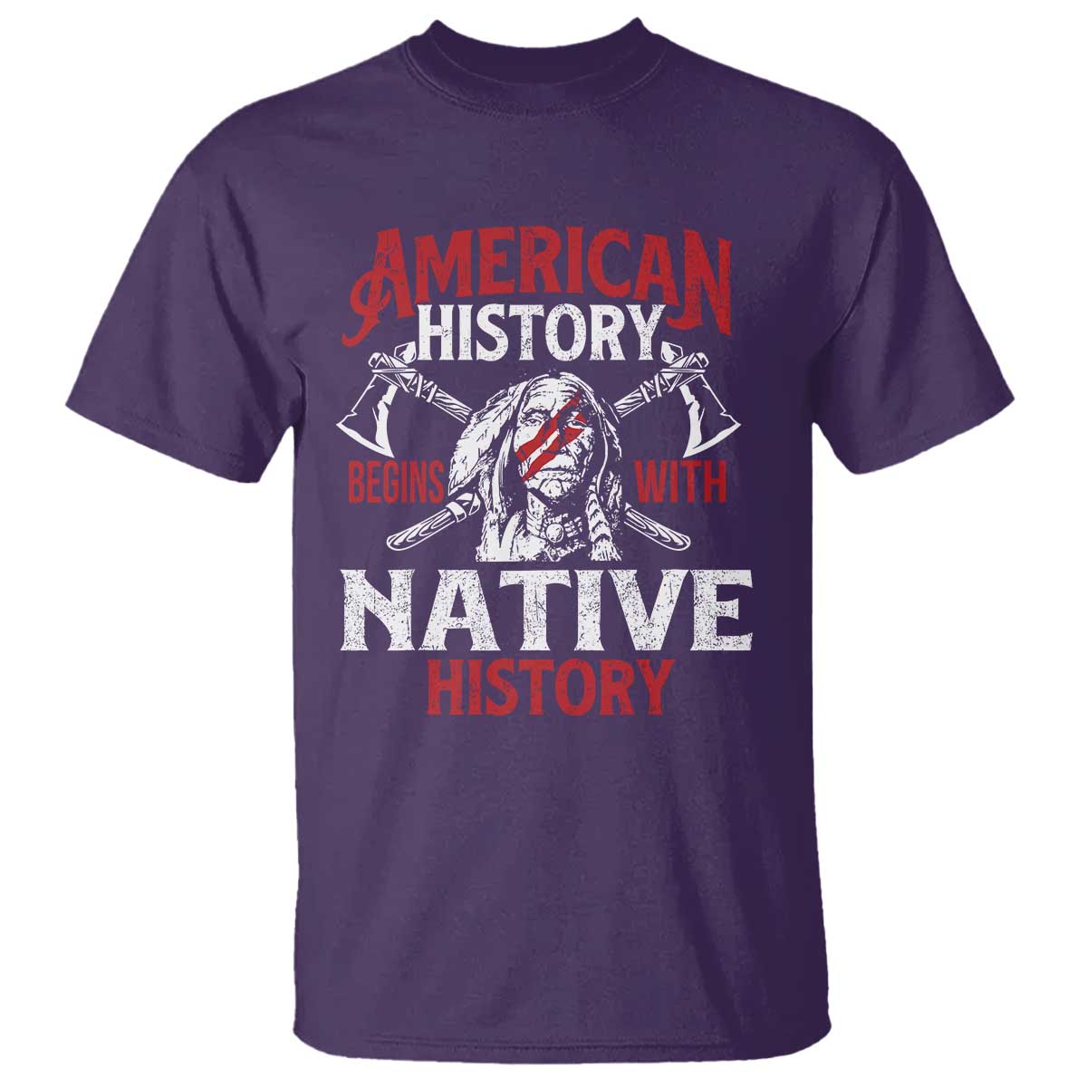 American History Begins With Native History T Shirt Native American Indigenous Indian Warrior - Wonder Print Shop