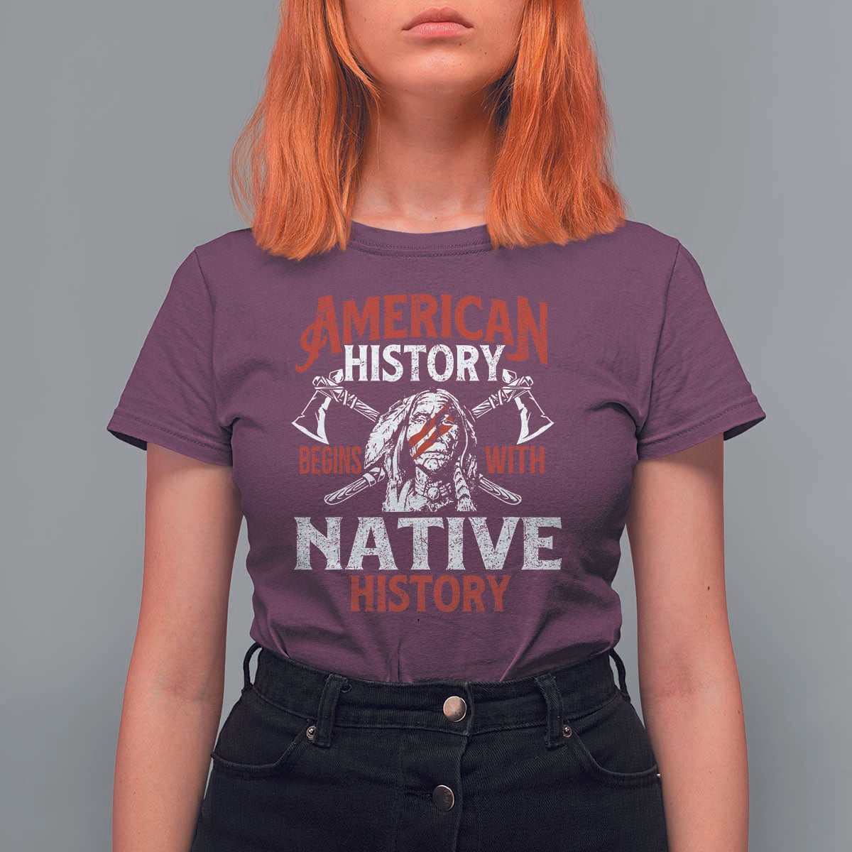 American History Begins With Native History T Shirt For Women Native American Indigenous Indian Warrior - Wonder Print Shop