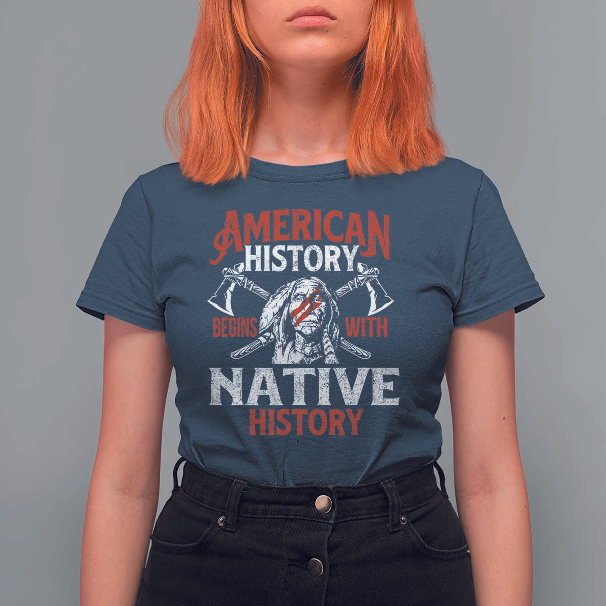 American History Begins With Native History T Shirt For Women Native American Indigenous Indian Warrior - Wonder Print Shop