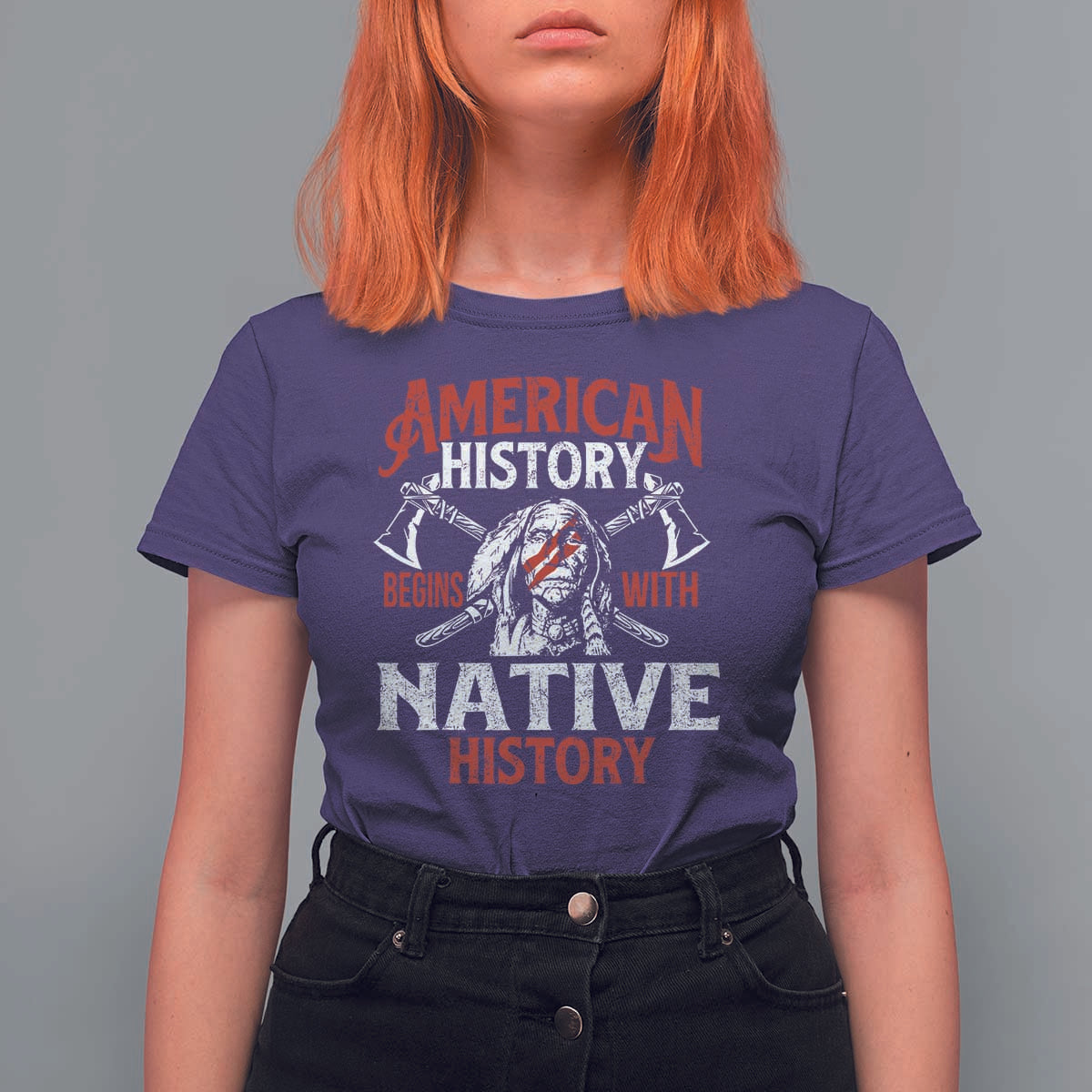 American History Begins With Native History T Shirt For Women Native American Indigenous Indian Warrior - Wonder Print Shop