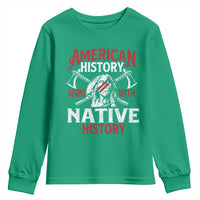 American History Begins With Native History Youth Sweatshirt Native American Indigenous Indian Warrior - Wonder Print Shop