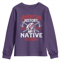American History Begins With Native History Youth Sweatshirt Native American Indigenous Indian Warrior - Wonder Print Shop