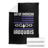 Native American Iroquois Throw Blanket Haudenosaunee Nation Vintage USA Flag - Wonder Print Shop