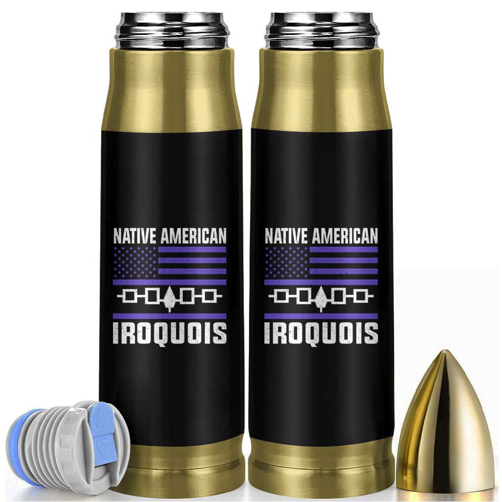 Native American Iroquois Bullet Tumbler Haudenosaunee Nation Vintage USA Flag - Wonder Print Shop