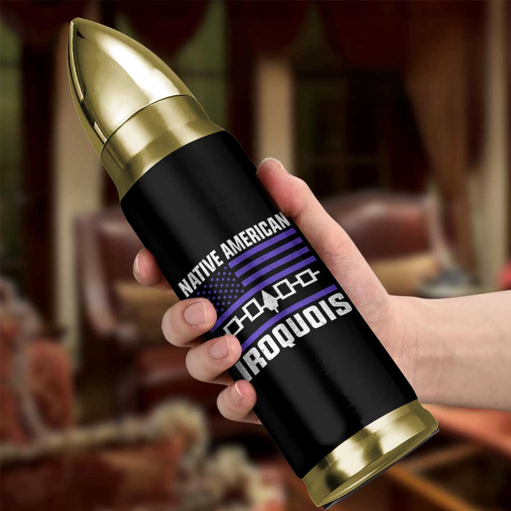 Native American Iroquois Bullet Tumbler Haudenosaunee Nation Vintage USA Flag - Wonder Print Shop